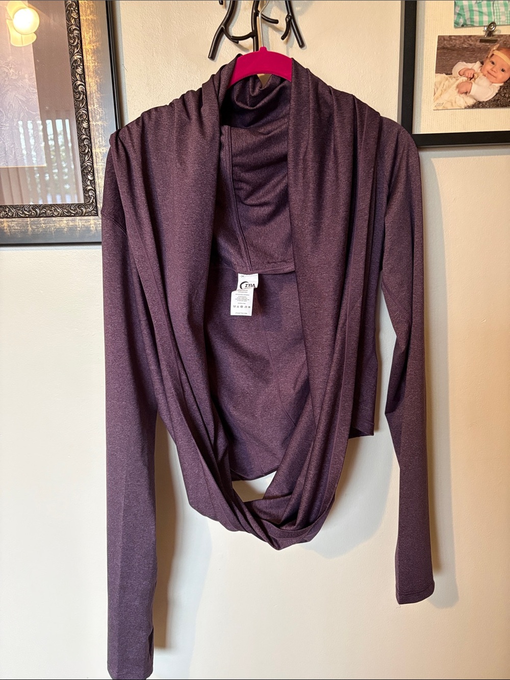 ZYIA Women's Draped Cowl Turtleneck Sweater - Plum